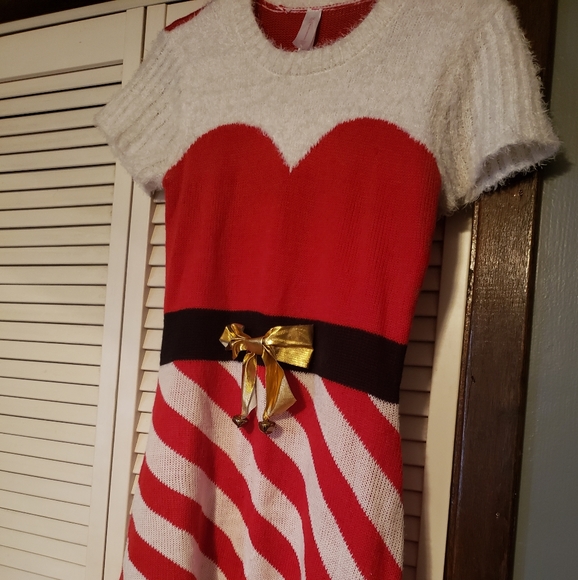 Juniors No Boundries Mrs Claus Sweater Dress Large - Picture 6 of 6